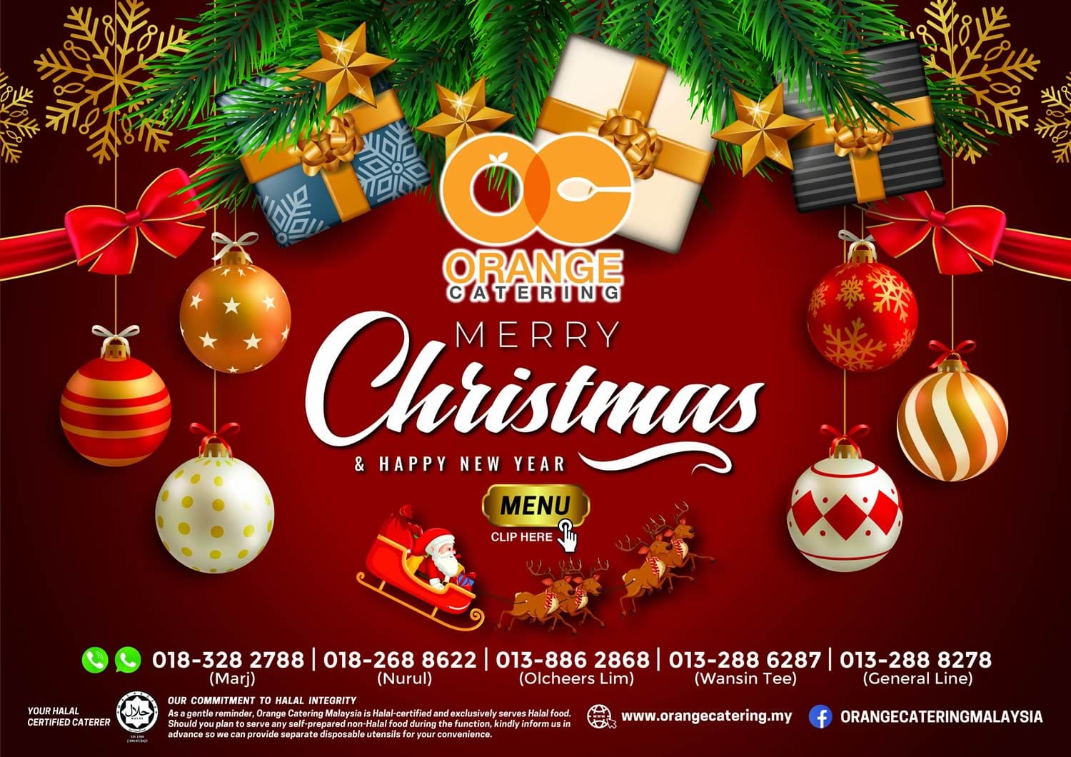 2025 Christmas Catering Menu by Orange Catering