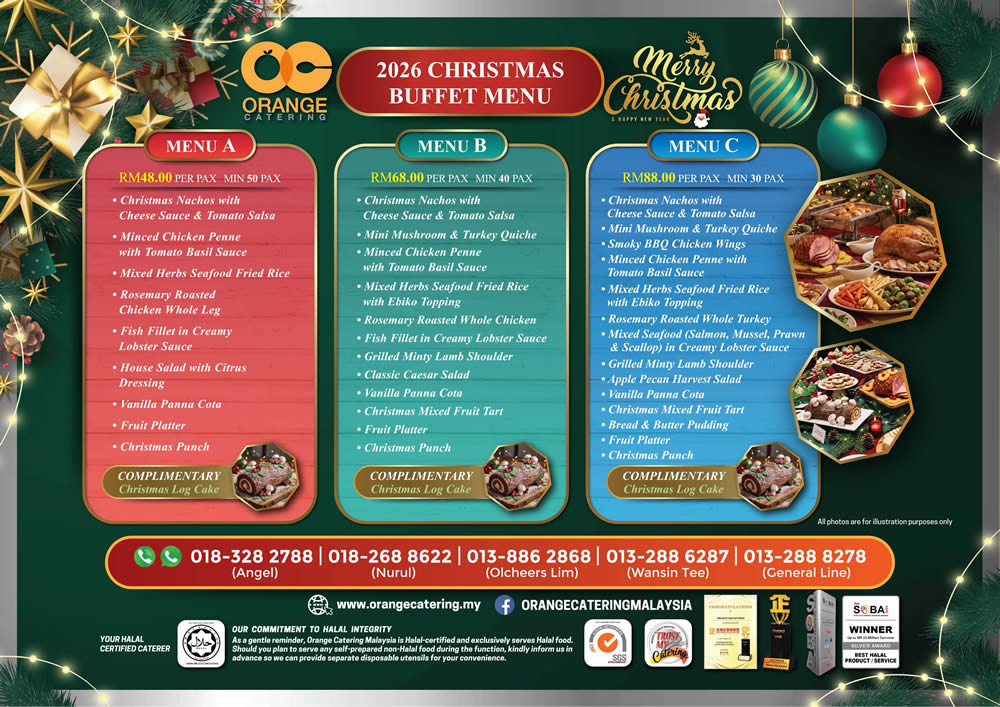 Festive Feast Christmas Catering Menu 2026 by Orange Catering