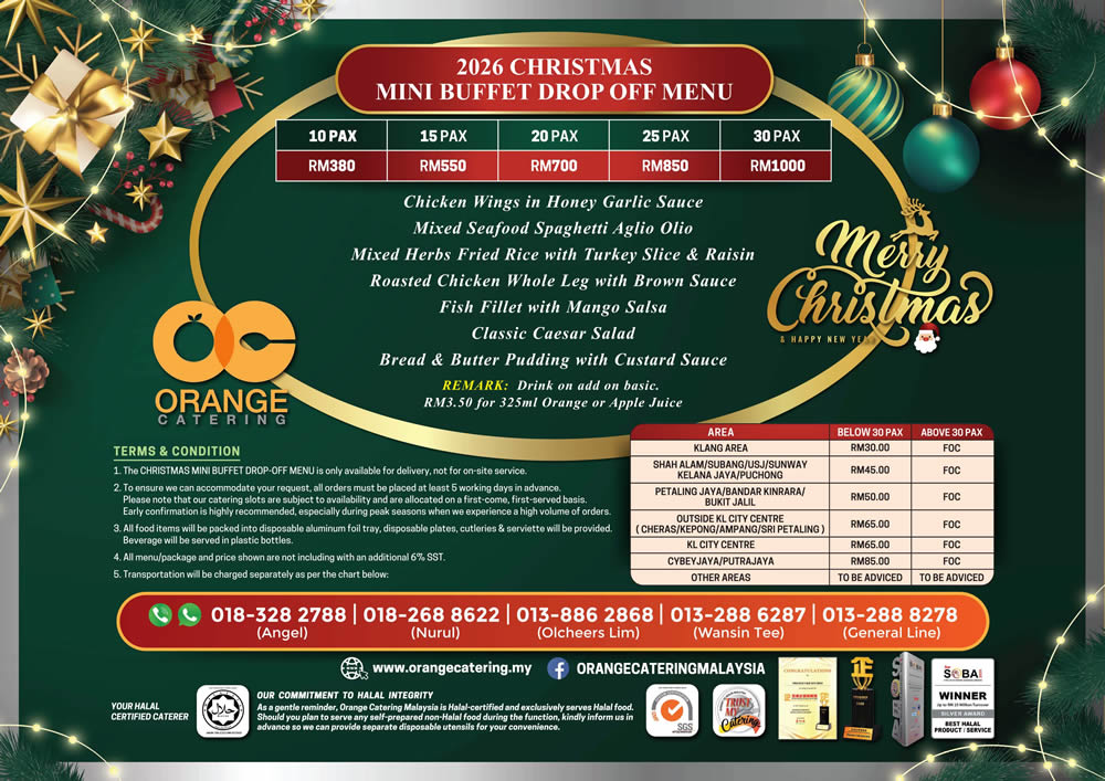 Festive Feast Christmas Catering Menu 2026 by Orange Catering