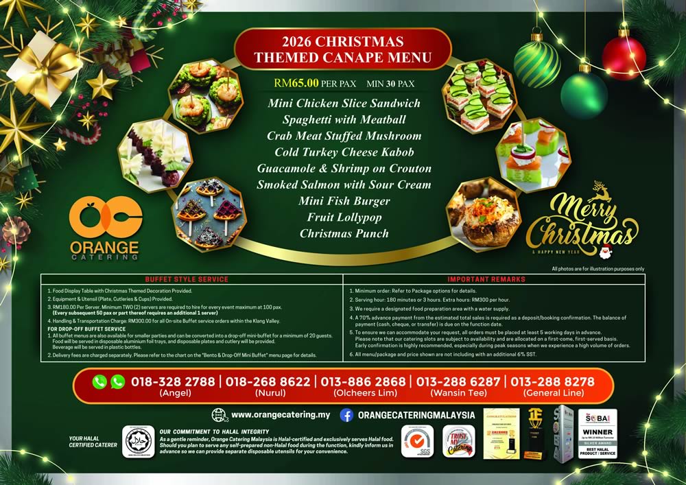 Festive Feast Christmas Catering Menu 2026 by Orange Catering