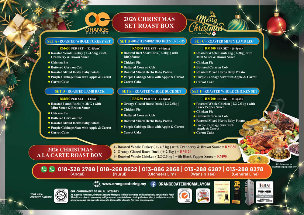 Festive Feast Christmas Catering Menu 2026 by Orange Catering
