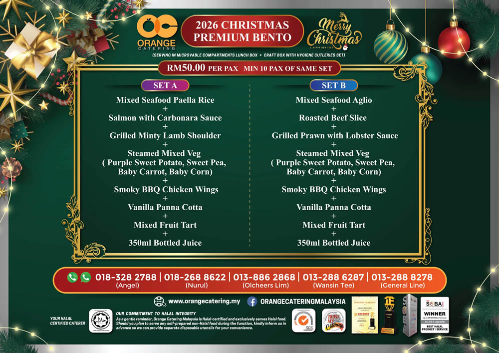 Festive Feast Christmas Catering Menu 2026 by Orange Catering